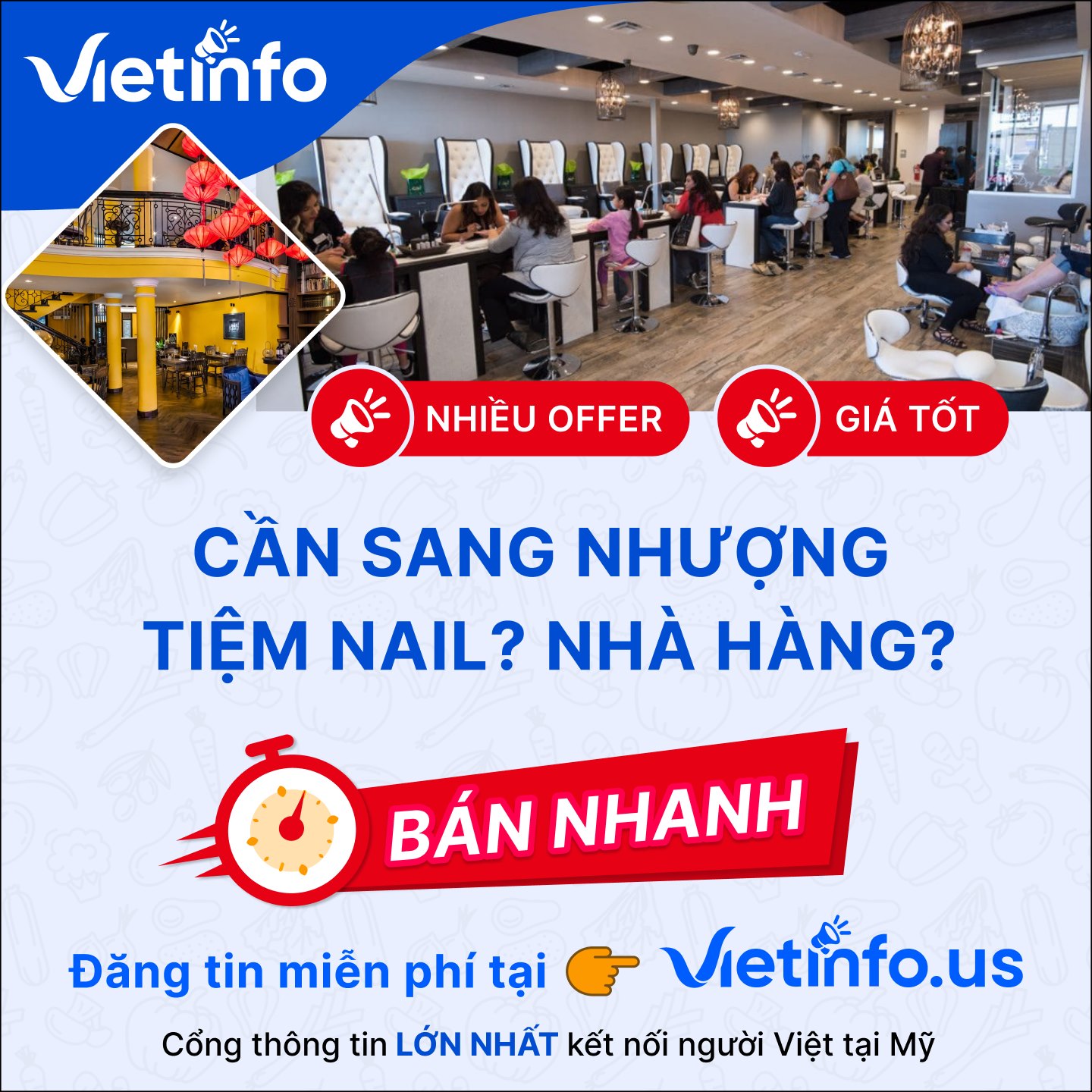 Đăng tin sang nhượng nhà hàng miễn phí tại Vietinfo.us